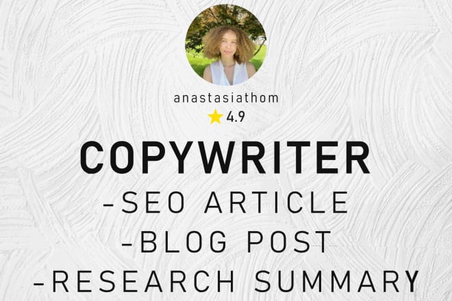 I will be your content writer, copywriter, and SEO article writer