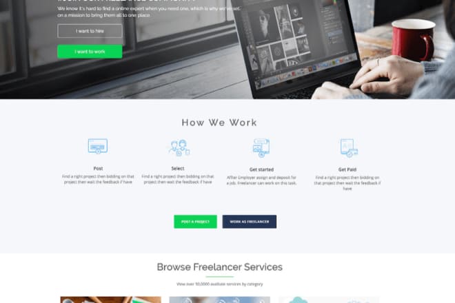I will build and deliver a marketing place like fiverr or freelancing webiste
