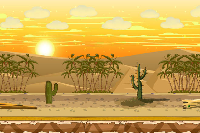 I will create 2d game background like tropical,forest,playground et