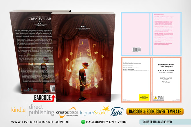I will create a barcode and a cover template for your book isbn