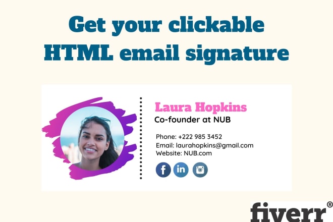 I will create a clickable HTML email signature for you