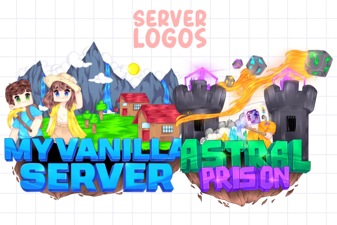 I will create a detailed and colourful minecraft server logo