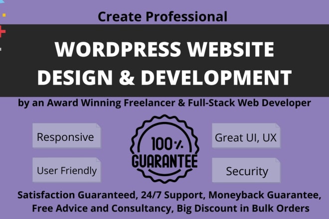 I will create a seo optimized wordpress website with responsive design