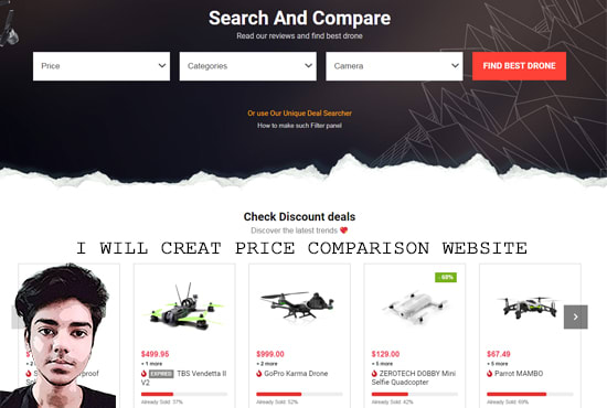 I will create affiliate price comparison website using content egg