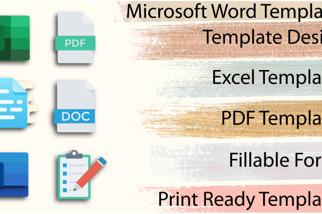 I will create and design word excel pdf templates