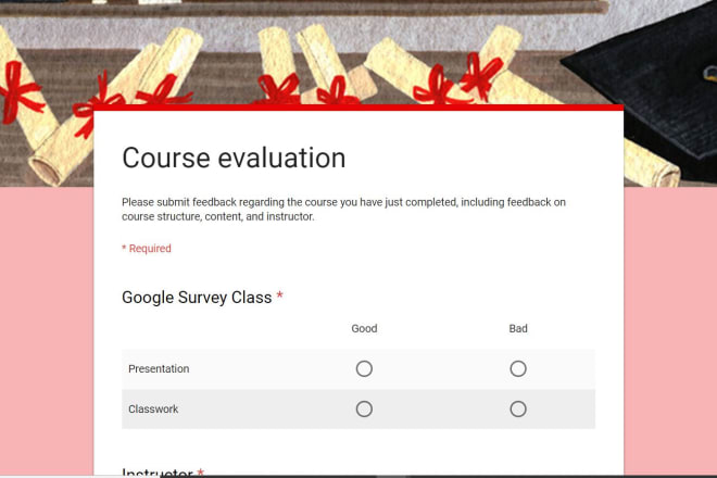 I will create attractive google survey form and quiz forms
