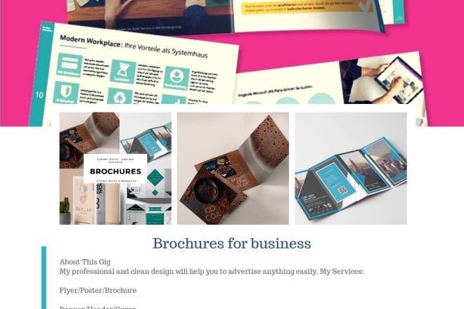I will create brochure and flyers for your business