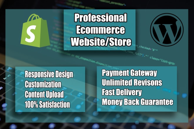 I will create ecommerce website online store and wordpress website