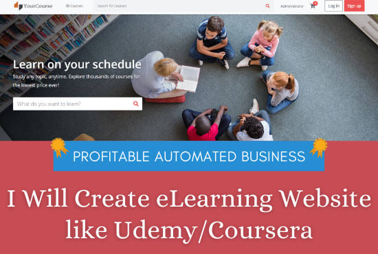 I will create elearning, online courses website like udemy