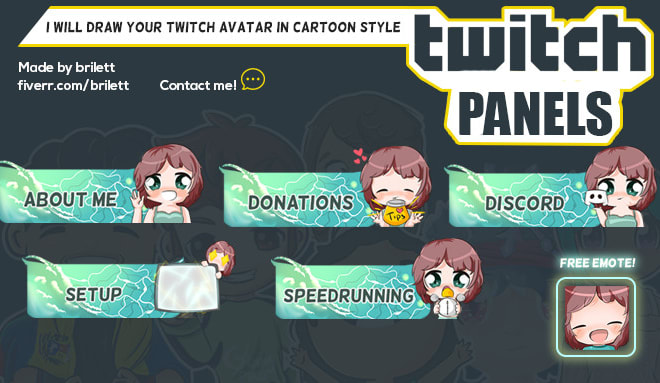 I will create high quality chibi panels for twitch