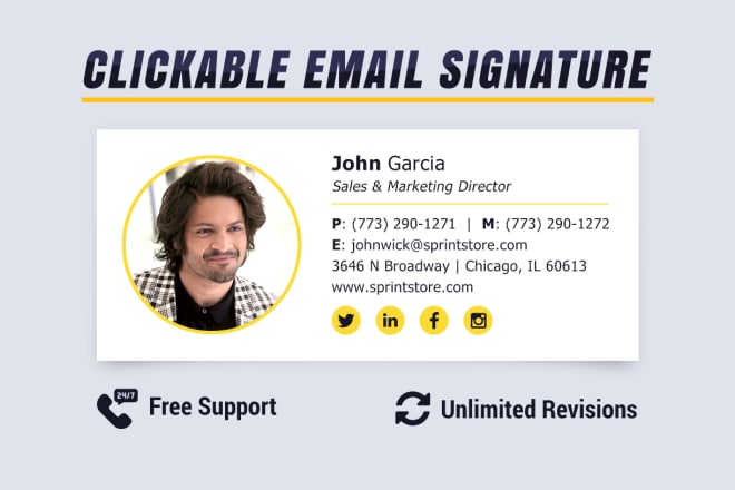 I will create HTML email signature for apple ios gmail and outlook