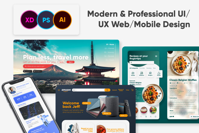 I will create professional web or mobile UI UX designs