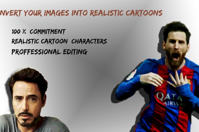 I will create realistic cartoon images in photoshop