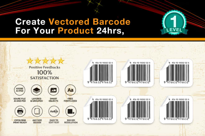 I will create vectored barcode for your product