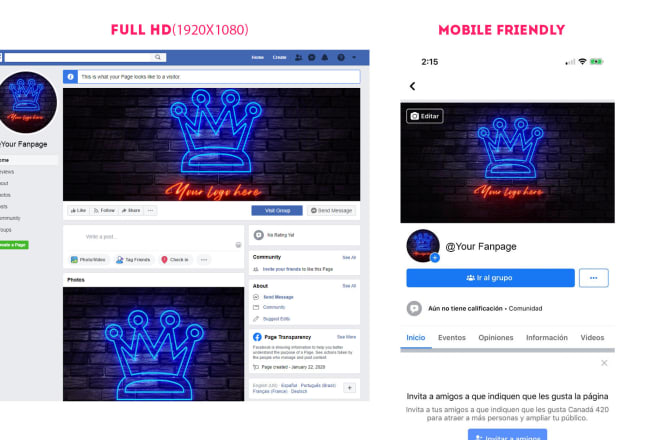 I will create your logo neon style for facebook cover or wallpaper