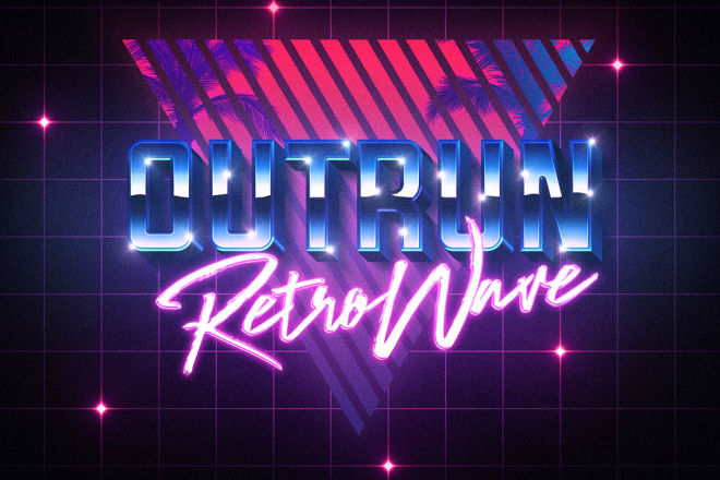 I will design 3d 70s 80s retro synthwave text logo in 24 hours