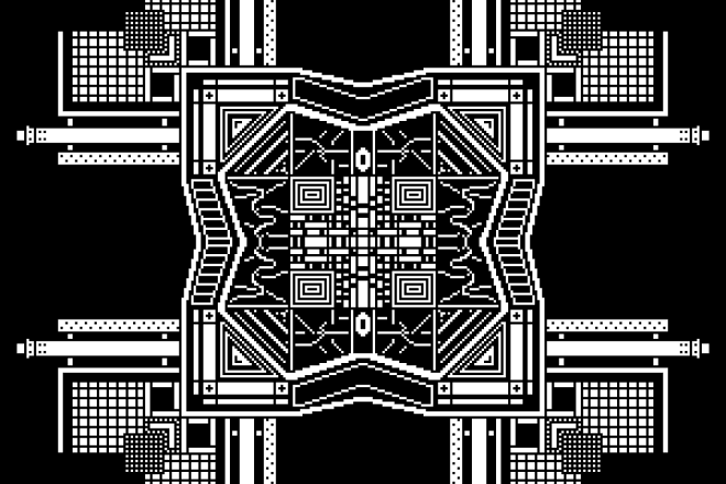 I will design a pixel art kaleidoscope illustration quickly