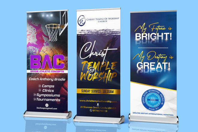 I will design a professional church and business retractable banner