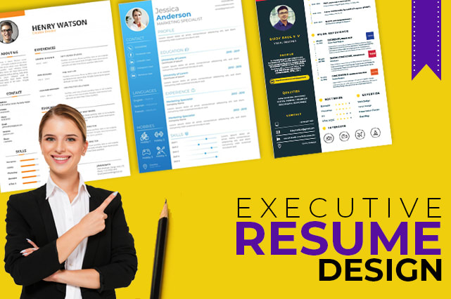 I will design a professional executive resume design or cv design