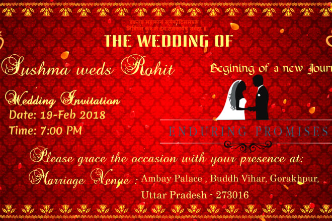 I will design a wedding invitation card