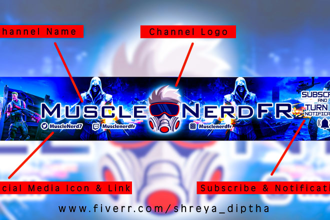 I will design a youtube banner or anime or gaming twitter header