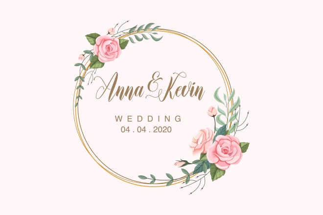 I will design an elegant wedding logo for you