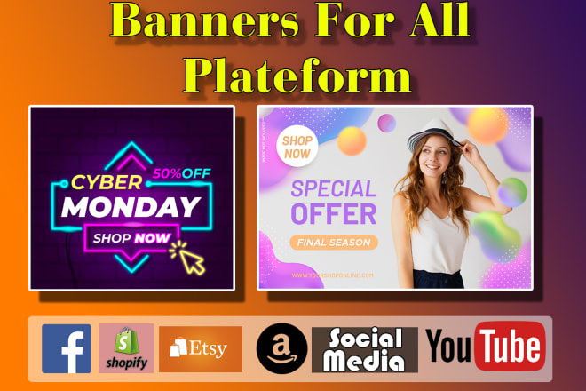 I will design banner ads youtube facebook web food twitch gaming