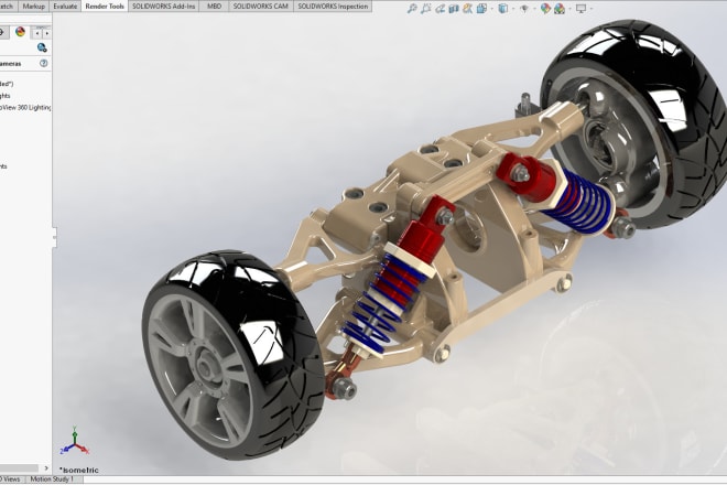 I will design complex 3d models or 2d drawings in solidworks and rendering in keyshot