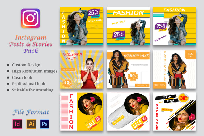 I will design creative instagram facebook pinterest and website banner ads youtube