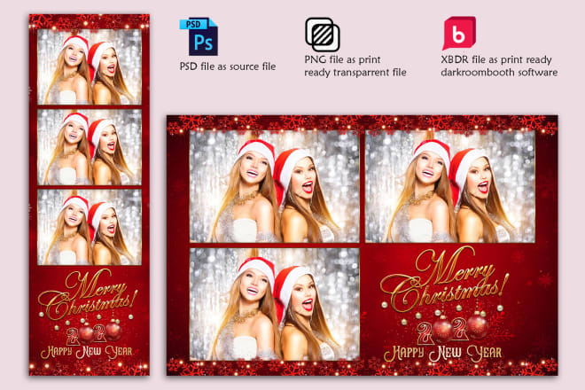 I will design creative photo booth template, photo strip