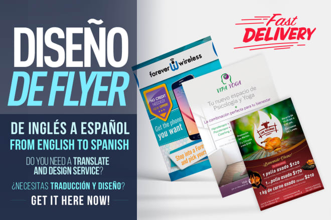 I will design flyer or poster in spanish