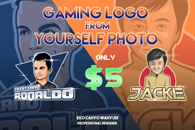 I will design gaming logo from yourself photo in 24 hours