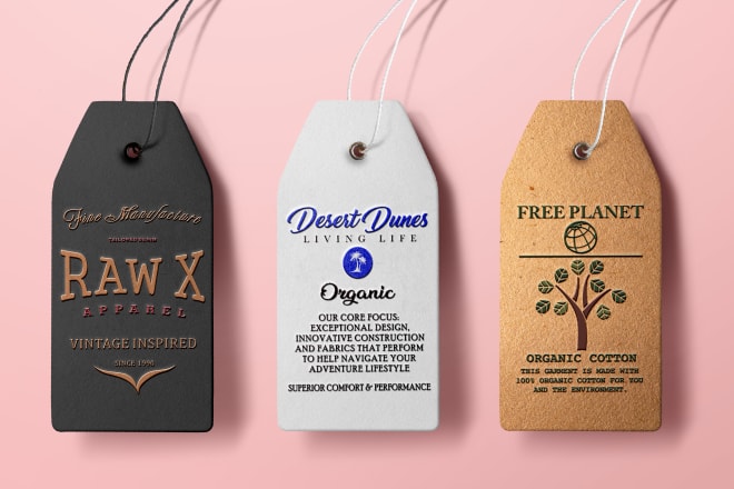 I will design hang tag, clothing tag, product tag, label in 24hrs