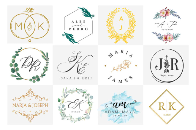 I will design premium wedding initials logo or monogram