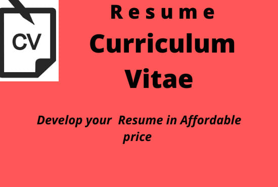 I will design professional CV curriculum vitae and resume for job