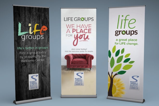 I will design professional roll banner signs large format