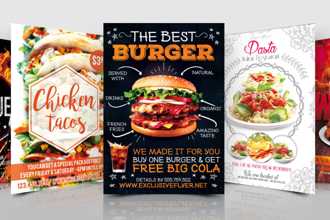 I will design restaurant and food menu, flyer, poster and banner