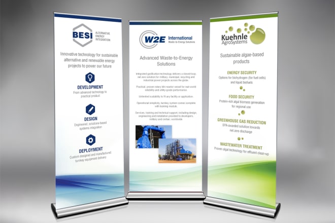 I will design roll up banner or backdrop banner for trade shows