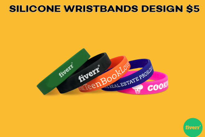 I will design silicone rubber bracelet,tyvek,vinyl,cloth wristbands
