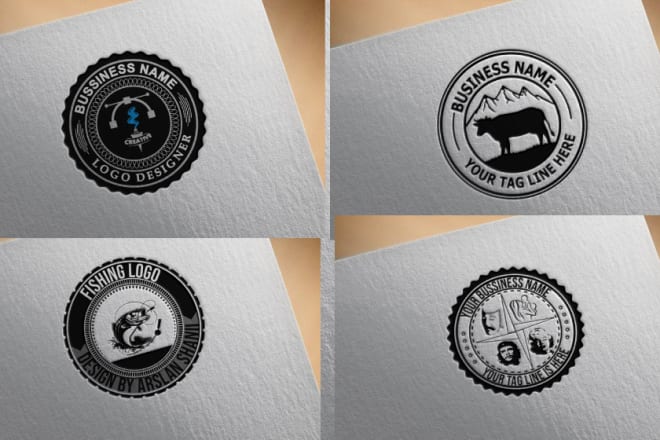 I will design stamp logo for you