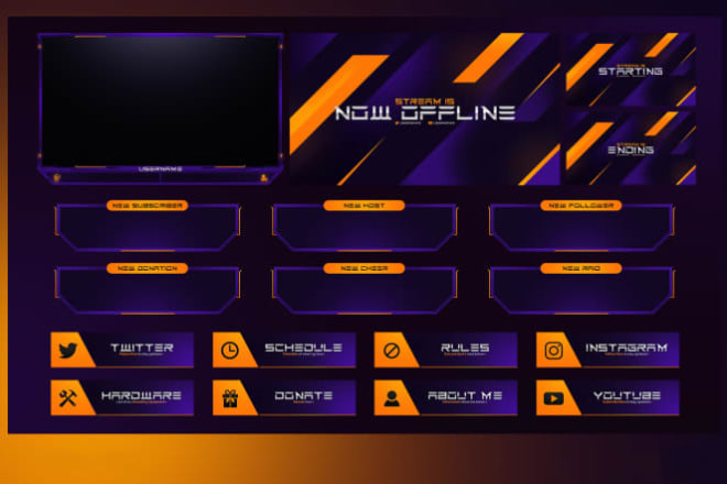 I will design streamlab obs overlay for twitch and youtube