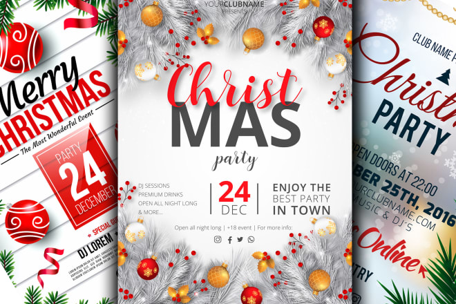 I will design stunning christmas flyer, poster, card or new year poster