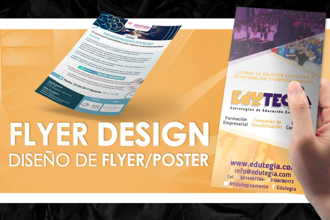 I will design your flyer in spanish