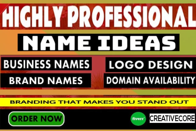 I will develop catchy business name brand name domain name company name slogan