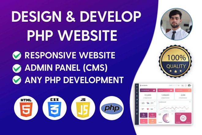 I will develop full PHP website with cms using php mysql