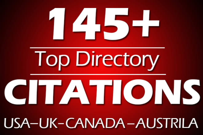 I will do 145 directory citations for usa, uk, canada local SEO