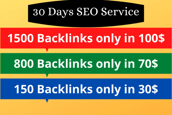 I will do 30 days backlink seo service, daily, fresh and tier links