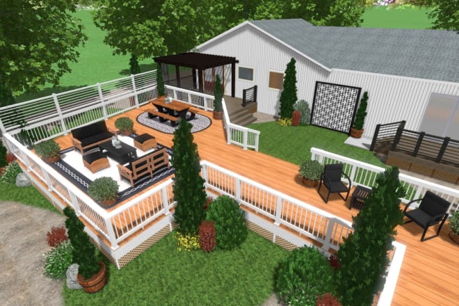 I will do 3d decking designs and landscape for your house