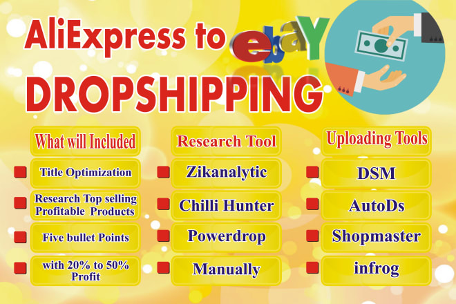 I will do ali express to ebay dropshipping listings
