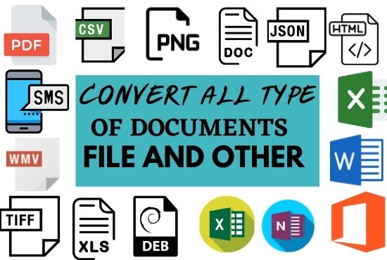 I will do all type of PDF,word,excel,powerpoint document conversions